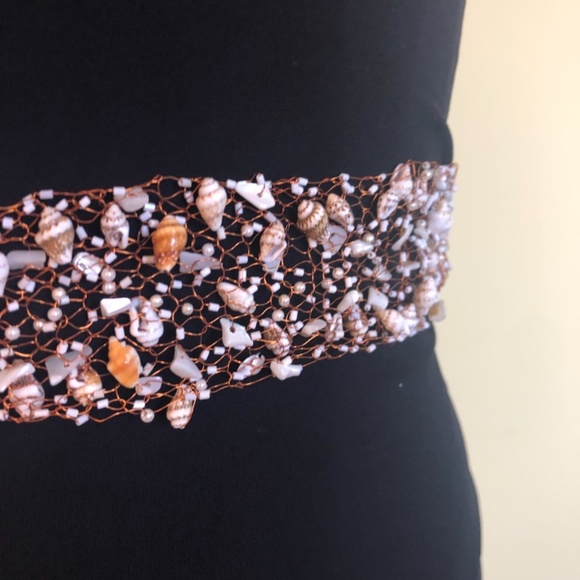NWOT Copper Hand Woven Sea Shell Belt with Ties - Picture 5 of 16